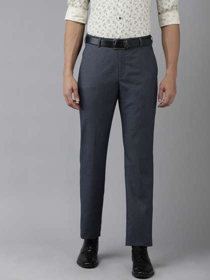 Park Avenue Men
                      Checked Formal Trousers