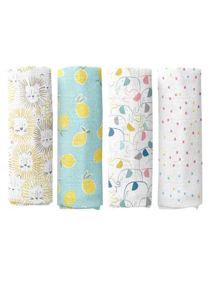 haus & kinder
                    Infants Set of 4 Printed Pure Cotton Soft Muslin
                    Swaddles & Wrappers