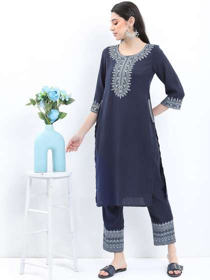 Vishudh Ethnic Motifs Embroidered Kurta With Palazzos