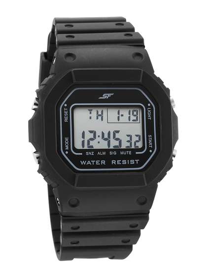 Sf Hexa Digital With
                        Black Strap Unisex Watch - 77122pp02