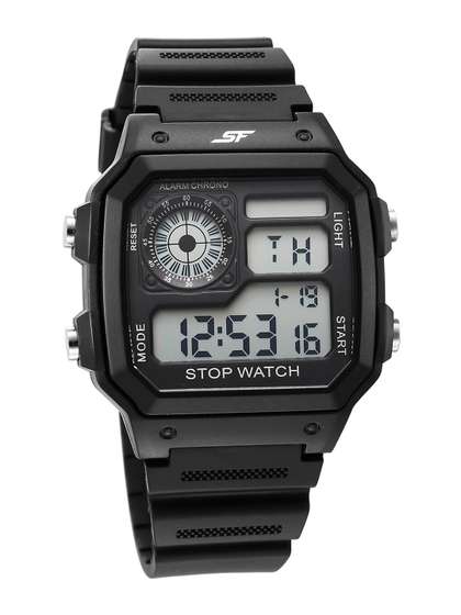 Sf Hexa Digital With
                        Black Strap Unisex Watch - Nt77123pp01