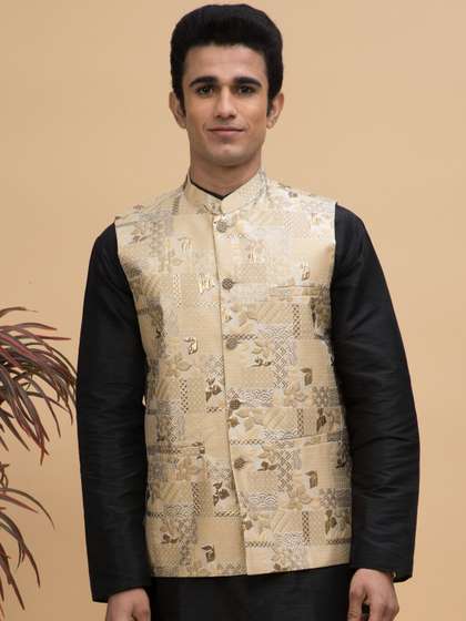 NEUDIS Jacquard Woven Nehru Jacket