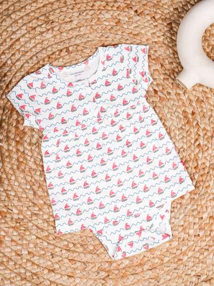 Nino Bambino Infant
                    Girls Printed Organic Cotton Rompers