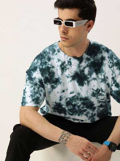 Kook N Keech Tie and Dye Drop-Shoulder Sleeves Loose Pure Cotton T-shirt
