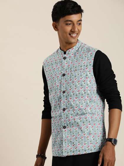 Taavi Sanganeri Floral Nehru Jacket