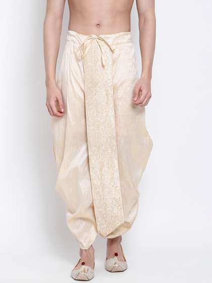 Here&Now X
                          Sanwara Men Embroidered Art Silk Dhoti Pants