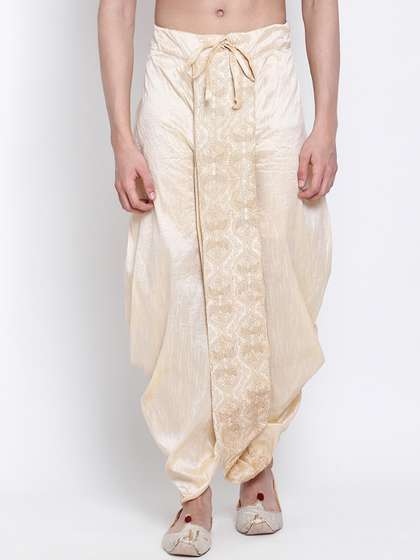 Here&Now X
                          Sanwara Men Embroidered Art Silk Dhoti Pants