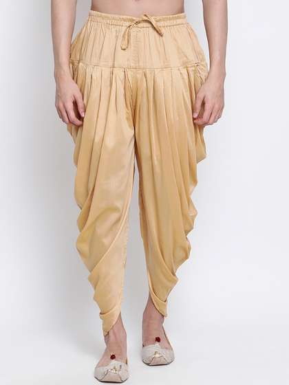 Here&Now X
                        Sanwara Men Art Silk Mid-Rise Cowl Dhoti Pants