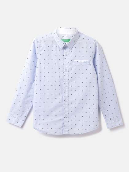 United Colors of
                    Benetton Boys Micro Ditsy Printed Cotton Shirt