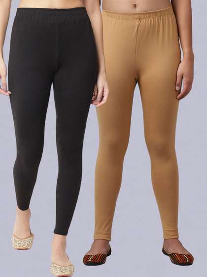 GRACIT Pack Of 2
                        Cotton Lycra Ankle-Length Cotton Leggings
