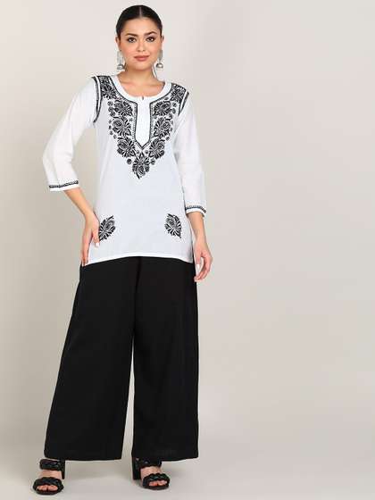 VAHSON Embroidered
                          Pure Cotton Chikankari Kurti