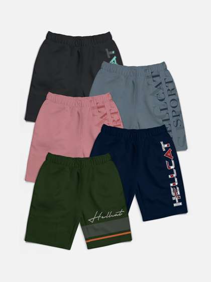 HELLCAT Boys Pack of 5
                    Typography Printed Shorts