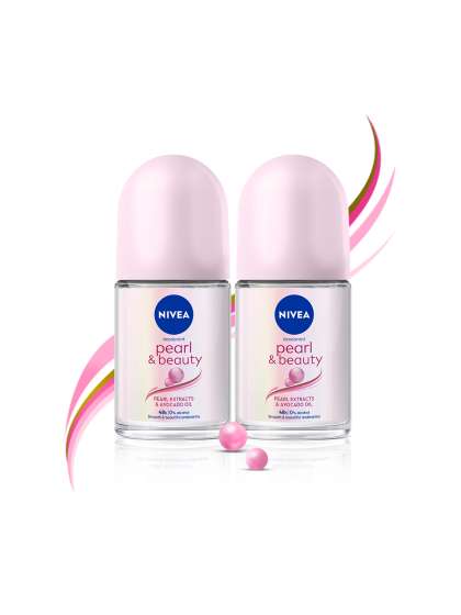 Nivea Women Set Of 2 Pearl & Beauty Deodorant Roll On with Avocado Oil - 50ml Each