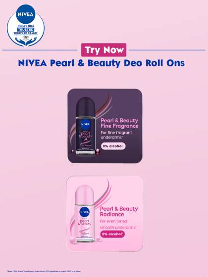 Nivea Women Set Of 2 Pearl & Beauty Deodorant Roll On with Avocado Oil - 50ml Each