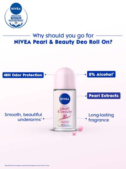 Nivea Women Set Of 2 Pearl & Beauty Deodorant Roll On with Avocado Oil - 50ml Each