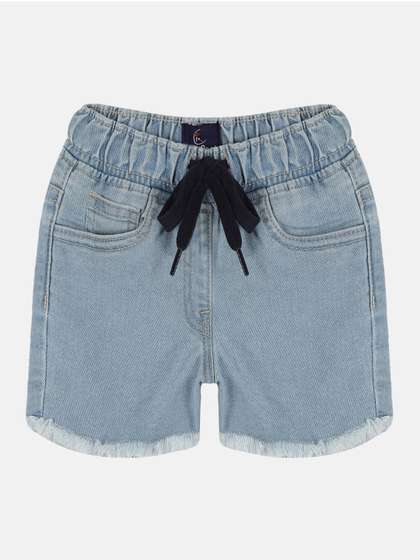 KiddoPanti Girls Frayed Denim Shorts