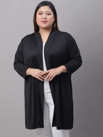 Rute Plus Size
                        Cotton Longline Open Front Shrug