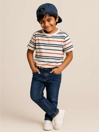TALES & STORIES
                      Boys Blue Slim Fit Light Fade Mid-Rise Stretchable
                      Denim Jeans