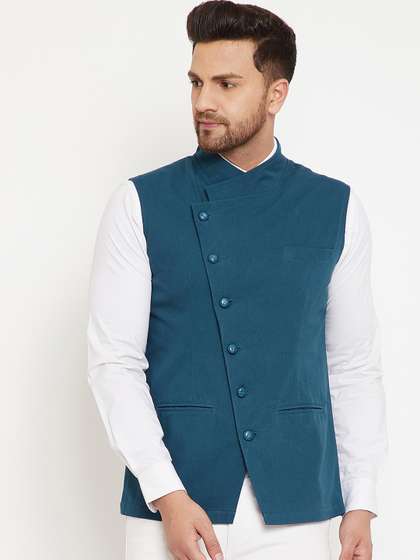 Hypernation Men Pure Cotton Nehru Jackets