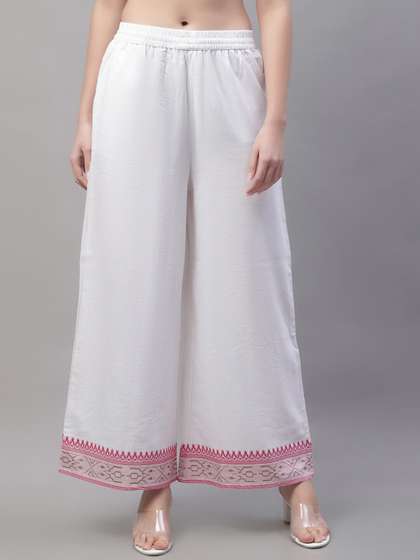 Pistaa Women Cotton Flared Palazzos