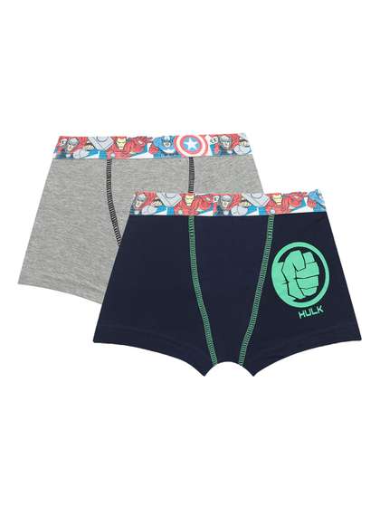 Bodycare Kids Boys Pack
                    Of 2 Assorted Cotton Outer Elastic Avengers Trunk