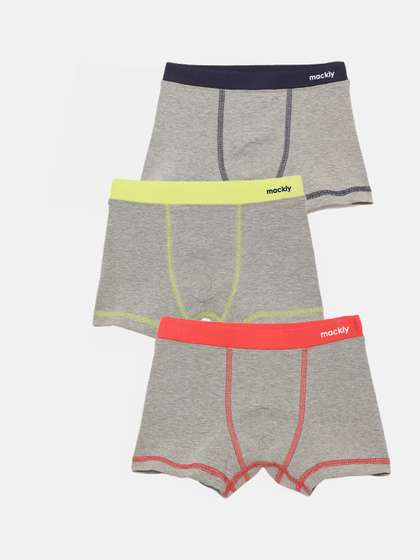 mackly Boys Pack Of 3
                    Inner Elastic Mid-Rise Boxers