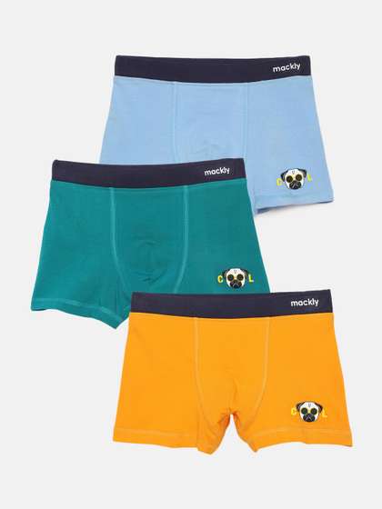 mackly Boys Pack Of 3
                    Inner Elastic Mid-Rise Boxers