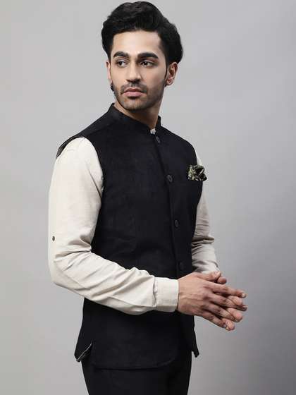even Men Woven Designed Nehru Jacket
