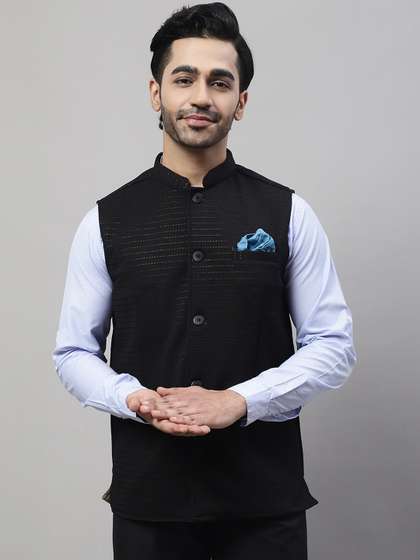 even Woven Design Nehru Jacket