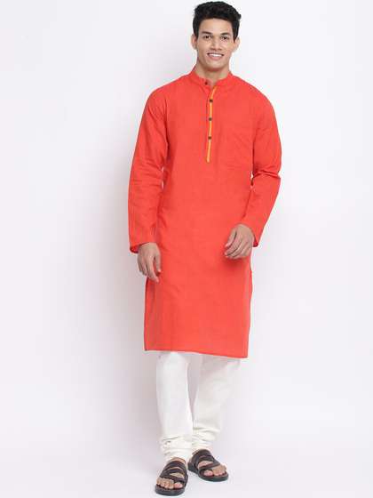 Fabindia Mandarin Collar Cotton Kurta