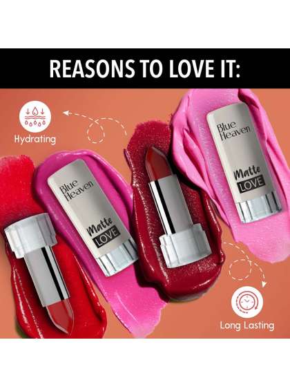 Blue Heaven Set Of 10 Matte Love Long Lasting Hydrating Mini Lipsticks - 1.3g Each