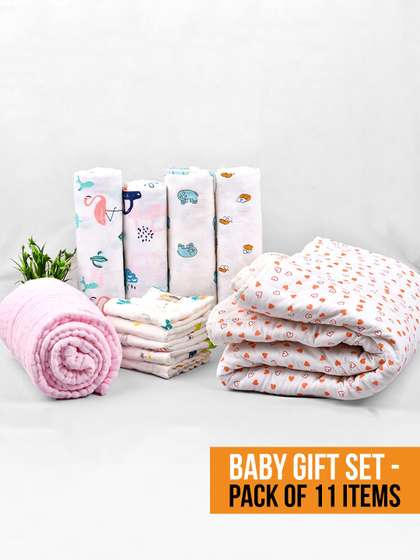 Moms Home Infants Pack
                    of 11 Organic Cotton Baby Apparel Gift Set
