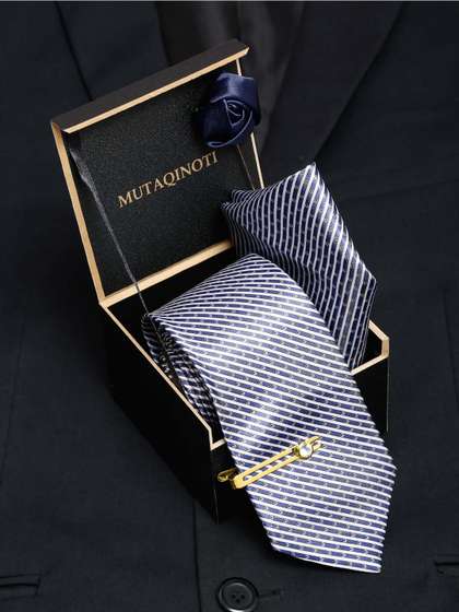 MUTAQINOTI Men Silk
                    Blend Necktie Accessory Gift Set