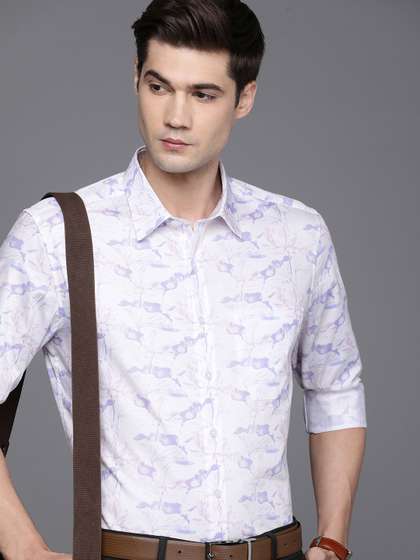 Louis Philippe Men Pure Cotton Slim Fit Floral Opaque Printed Formal Shirt
