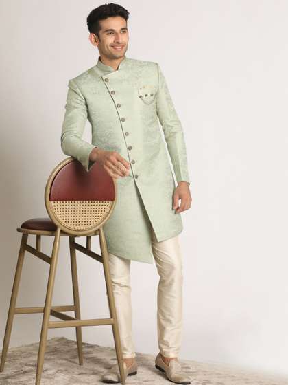 Price History of Manyavar Brocade Sherwani Set from Myntra