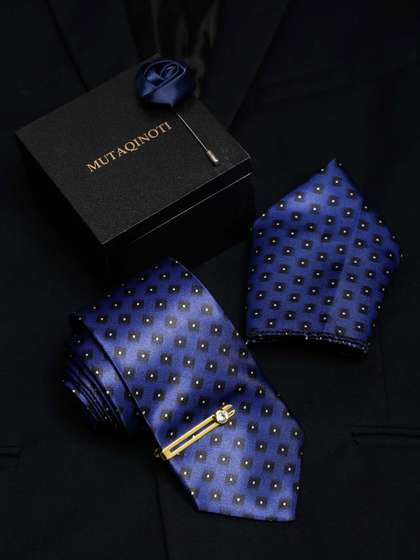 MUTAQINOTI Men Silk
                      Necktie Accessory Gift Set