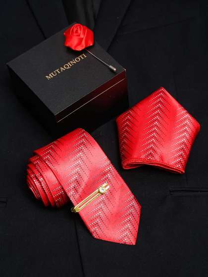 MUTAQINOTI Men Silk
                    Necktie Accessory Gift Set