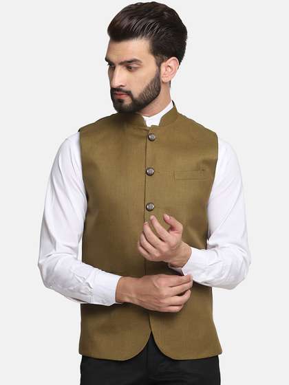 TAHVO Men Satin Nehru Jackets