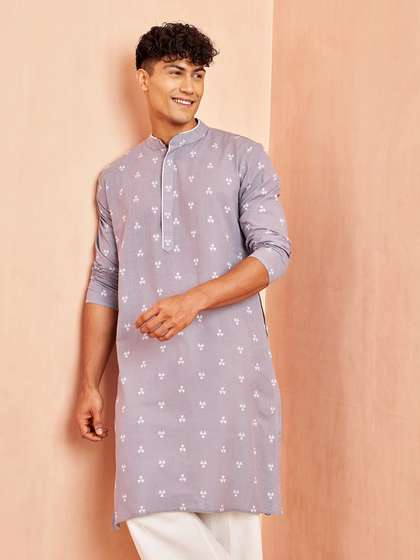 VASTRAMAY
                          Geometric Woven design Jacquard Cotton
                          Sustainable Kurta