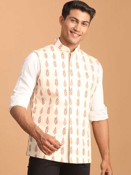 VASTRAMAY Ethnic Printed Nehru Jacket