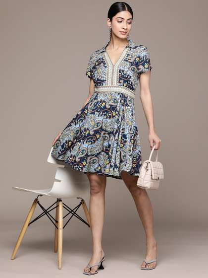 Label Ritu Kumar
                          Ethnic Motifs Print A-Line Dress