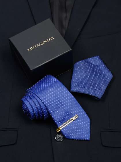 MUTAQINOTI Men Silk
                    Necktie Accessory Gift Set