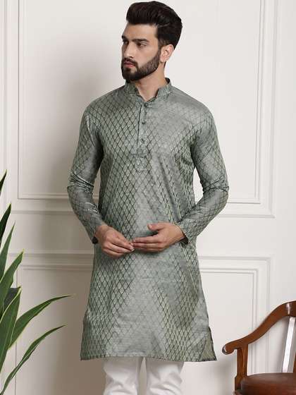 SOJANYA Woven Design Silk Cotton Kurta