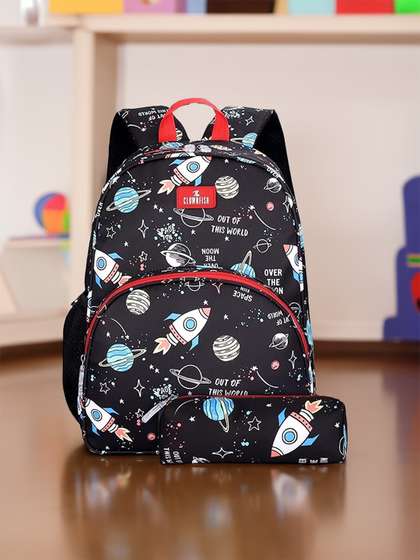 THE CLOWNFISH Cosmic
                    Critters Kids Printed Water Resistant Ergonomic
                    Backpack With Pouch