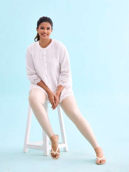 Go Colors Slim-Fit
                        Shimmer Ankle-Length Leggings