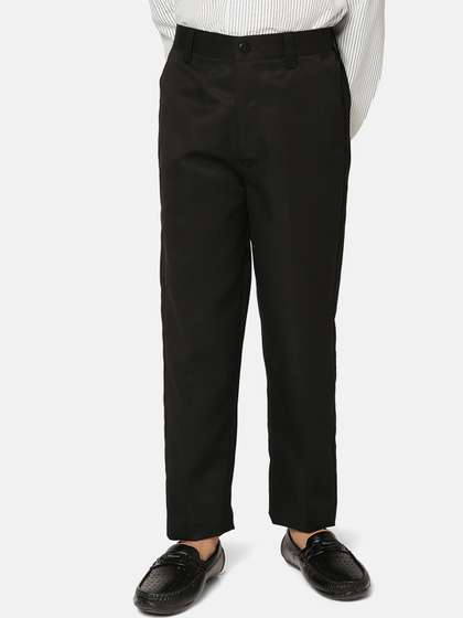 TAHVO Boys Relaxed Slim
                    Fit Mid-Rise Formal Trousers