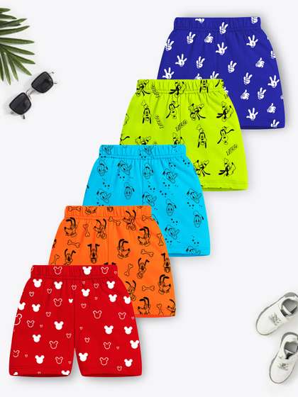 YK Disney Boys Pack Of 5
                    Mid-Rise Printed Disney Shorts