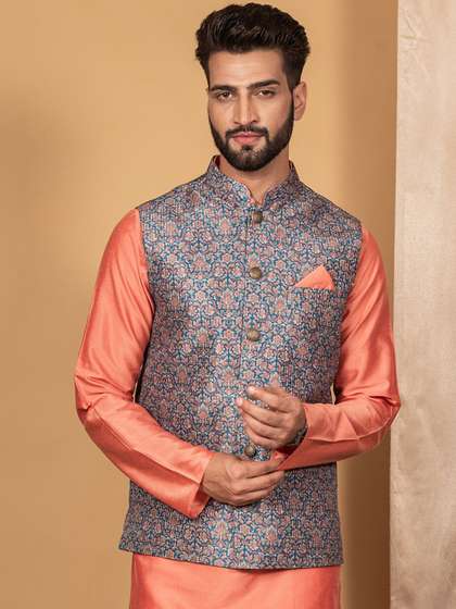 KISAH Printed Woven Nehru Jacket