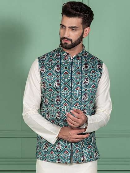 KISAH Printed Nehru Jacket