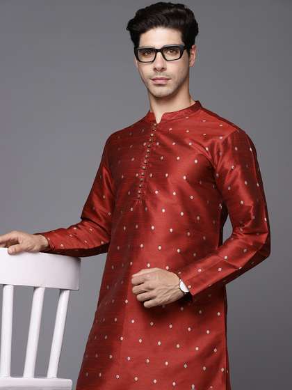Indo Era Men Polka Dot Kurta